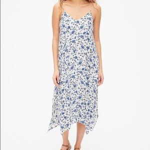 GAP Cami Floral Print Handkerchief Midi Dress